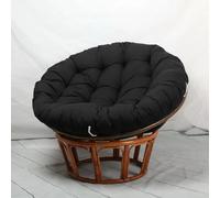 Cojín Redondo Grueso para Silla Tipo Huevo - Cojín de Suelo de poliéster y algodón para mecedoras/sillas Colgantes, Asiento de jardín para Exteriores y para Uso en Camping (Negro, 100 x 100