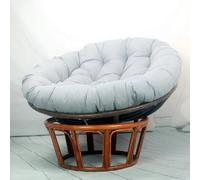 Cojín Redondo Grueso para Silla Tipo Huevo - Cojín de Suelo de poliéster y algodón para mecedoras/sillas Colgantes, Asiento de jardín para Exteriores y para Uso en Camping (Gris Claro, 130 x