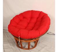 Cojín Redondo Grueso para Silla Tipo Huevo - Cojín de Suelo de poliéster y algodón para mecedoras/sillas Colgantes, Asiento de jardín para Exteriores y para Uso en Camping (Rojo, 140 x 140 c