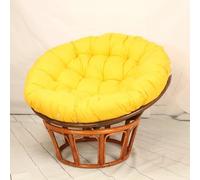 Cojín Redondo Grueso para Silla Tipo Huevo - Cojín de Suelo de poliéster y algodón para mecedoras/sillas Colgantes, Asiento de jardín para Exteriores y para Uso en Camping (Amarillo, 140 x 1