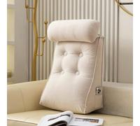 Cojín triangular de cuña para cama, para leer o jugar, soporte de posicionamiento en el sofá, respaldo de meditación, alivia la presión (blanco, 45 x 55 x 25 cm (2 piezas)
