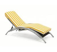 Cojin Tumbona Exterior 180x50x6. Colchoneta Tumbona. Cojines para Tumbonas Jardin. Desenfundable y Lavable (Doble Cremallera). Sujeción con Capucha y Cinta Elástica (1, Rayas_Amarillo, 180x50x6)