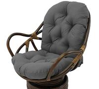 Cojines de asiento gruesos y lavables para reclinables giratorios, ratán y sillas plegables, almohadillas de repuesto de mesa para interiores y exteriores, patio y jardín (gris)