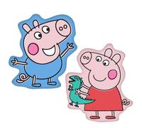 Cojines Decorativos 3D Peppa Pig George Pack de dos Und para cama o sofa Blue and pink