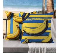 Cojines Exterior Impermeable Cojines Sofa plátano Funda Cojin 45x45 Juego de 2 Rayas Funda Almohada Terciopelo Fundas Cojin Decorativos Pillow Case, Home Decoration, Decoracion Terraza Exterior k-773