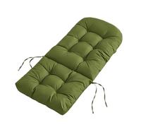 Cojines extra largos de 47 x 20 pulgadas, impermeables, para mecedora, juego de 2 almohadillas de repuesto gruesas de 4 pulgadas para patio al aire libre, incluye lazos de piel, color verde, cómodos y