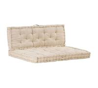 vidaXL Cojines para Muebles de palets 2 Unidades algodón Beige