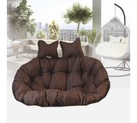 Cojines para silla de huevo de doble columpio, almohadillas gruesas para uso en interiores y exteriores, diseño marrón Slish para dos, perfecto para relajarse y decoración de patio