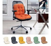 Cojines para Sillas de Jardin,Cojín Blanco para Silla, Cojín de Asiento Suave con Funda Extraíble, Cojín para Silla de oficina con Lazos, Cojín para Silla Mecedora Interior,Beige, 42*85CM (Naranja)