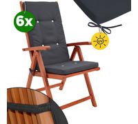 Cojines para sillas Vanamo set de 6 antracita