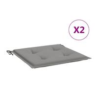 Cojines Silla Jardín Vidaxl 2uds Tela 50x50x3 Cm Gris Gray