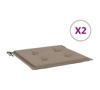 Cojines Silla Jardín Vidaxl 2uds Tela 50x50x3 Cm Gris Taupé