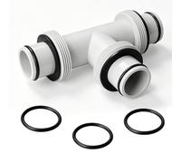 COKNUMBER Conector de manguera de piscina para bomba de filtro Intex, adaptador de junta en T de 1.5 pulgadas, accesorios de repuesto para piscina sobre el suelo (con junta a prueba de fugas)