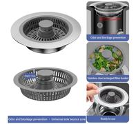 Colador de drenaje para fregadero de cocina, tapón de fregadero emergente antiobstrucción, tapón de drenaje de cocina, pantalla de filtro para eliminación de basura Estilo 3