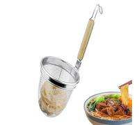 Colador de fideos - Colador de comida de metal, colador de malla de alambre, pala de drenaje portátil de cocina con diseño de mango colgante | Uso para drenar, quitar ingredientes de sopa, freír