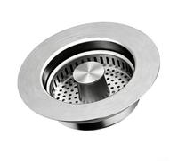 Colador de fregadero de acero inoxidable para cocina, cesta de filtro de drenaje con núcleo de rebote, pantalla de ajuste para lavabos de lavandería y lavado de verduras, resistente a la corrosión (1