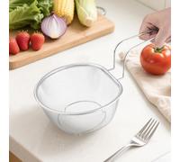 Colador de malla fina de acero inoxidable para freír pasta, colar verduras, blanquear frutas, lavar - 17.9 x 16.3 x 14.3 cm cesta de filtro de cocina con mango orientado al usuario