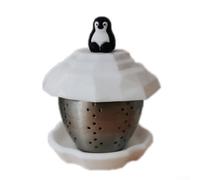 Colador de té de pingüino, infusor de malla de acero inoxidable para té de hojas sueltas, verde y negro, filtro de hervidor de agua lindo, 5 x 5 x 6 cm