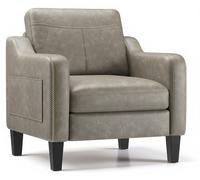 COLAMY: Sillón auxiliar moderno de estilo mid-century, fabricado en poliuretano, con espacio de almacenamiento lateral, diseño ergonómico para salón y oficina, color gris