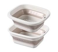 Colander Kitchen, plegable Food Strainer, 9,84 x 8,66 x 3,94 pulgadas portátil de doble capa Washing Basket, Pasta Drainer Cleaning Tools, compacto espacio-ahorro de diseño