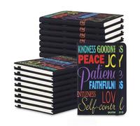 Colarr 12 Pcs Fruit of the Spirit Notebooks Bulk Christian Pocket Journal Fruit Spirit PU Hardcover Pocket Notebook 5.5" x 3.7" 120 Pages/60 Sheets with Elastic Band Ribbon Marker for Religious Gift