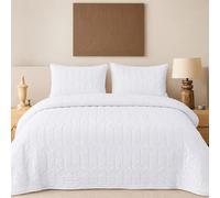 Colcha Boutí Bordada Cama 90 (180x260) para Verano y Entretiempo - 100% Microfibra Suave - Cubrecama Moderno Multiusos Ligero y Transpirable - Incluye 1 Funda de Almohada 70x50 cm (Palermo)