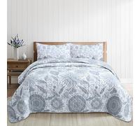 Colcha Boutí Cama 135 (235x270) Estampada - Cubrecama Ligero y Transpirable para Verano y Entretiempo - Algodón y Poliéster - Incluye 2 Fundas Almohada (50x70) - Acabado Punta Redonda (Roma)