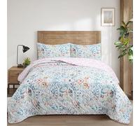 Colcha Boutí Cama 135 (235x270) Estampada - Cubrecama Ligero y Transpirable para Verano y Entretiempo - Algodón y Poliéster - Incluye 2 Fundas Almohada (50x70) - Acabado Punta Redonda (Las Vegas)