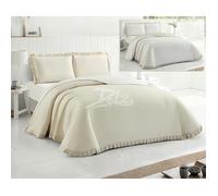 Colcha Bouti Ibiza Casa Dolz Reversible Termosellada con Volante Plisado Pearl Bed 150cm