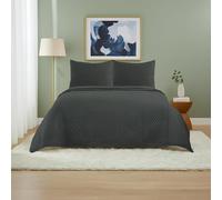 Colcha Bouti para Cama 105cm/135cm/150cm/180cm, Cubre Cama Fina 250x260cm Incluye 2 Fundas de Cojín, Diseño de círculo Estampado Suave Ideal para Primavera, Verano y Entretiempo Dark gray