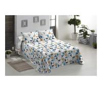 Colcha Bouti Primavera-Verano Modelo Milena. Colcha Bouti 100% Poliéster para Cama de 90/105/135/150/180, Colcha Bouti con cuadrante Decorativo incluye funda para cojín 50x70cm