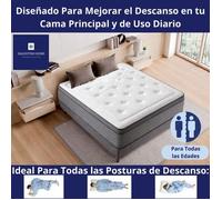 Colchón 150x190 Alta Gama Visco | Alto 30cm | Firmeza Alta Ideal Para Molestias De Espalda | Doble Cara Invierno-verano | Ultra Transpirable | Anti-stress Collection | Dagostino Home