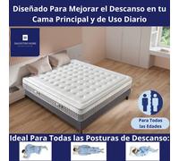 Colchón ALTA GAMA Visco | Alto 25cm | Firmeza Alta Ideal para Molestias de Espalda | Doble Cara Invierno-Verano 150x190 cm