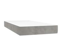 Colchón De Muelles Ensacados 90 X 220 X 20 Cm Gris Claro | Terciopelo suave y liso, espuma de absorción de impactos, muelle de bolsillo individual, dureza media, descanso reparador