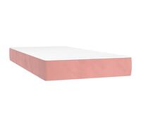 Colchón de Muelles Ensacados Firmeza Media Terciopelo Rosa 120x190x20 cm | Terciopelo suave, muelles de bolsillo, espuma confortable, soporte estable, uso individual