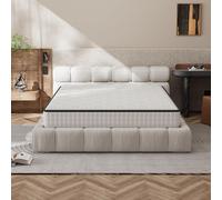 Colchón DEWINNER de 140 x 190 cm, fabricado con espuma viscoelástica de alta densidad, firmeza media, grosor de 25 cm, hipoalergénico, con aislamiento térmico y 7 zonas de confort