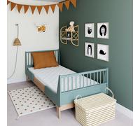 Colchón infantil de espuma en dos partes para cama evolutiva. Talla 90 x 190 cm. Color Blanco