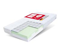 Colchón infantil de espuma FDM Paulo, 80 x 180 cm, grado de firmeza H3, 9 zonas, altura 16 cm, alforfón, apto para alérgicos, certificado Öko-Tex, espuma de poliuretano blanca