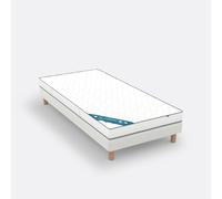 Colchón infantil de espuma HR de 35 kg/m³, firme, con capa superior de espuma con memoria de forma. Talla 90 x 190 cm. Color Blanco