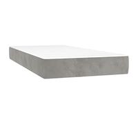 Colchón Muelles Ensacados Firmeza Media Terciopelo Gris Claro 120x190x20 cm | Terciopelo suave,tacto cómodo,muelles bolsillo individual,espuma absorción impactos,soporte dureza media,120x190x20 cm