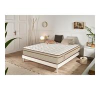 Colchón Muelles ensacados Hybrid - Ergonómico - Independecia de lechos - Transpirable - 27 CM - Blanco - 80X180 - Moonia Beige 90 x 190
