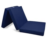 Colchón plegable Beautissu para invitados, modelo Campix, 80x195 cm, color azul oscuro