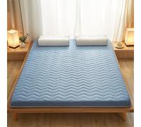 Colchón portátil de 120 x 190 cm, 5 cm de grosor, plegable, para cama de invitados, ideal para dormitorio y apartamentos, color azul, cómodo y ahorra espacio