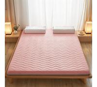 Colchón portátil de 120 x 190 cm, 5 cm de grosor, plegable, para cama individual/doble, dormitorio, apartamento de alquiler, colchón rosa