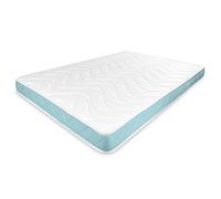 Colchón Viscoelástico - Duérmete Online - Visco 15 - Blanco/Azul turquesa - Reversible -Transpirable - Altura 15cm - Alta Gama - Firmeza media Multicolor 160x200