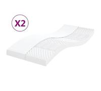 Colchones De Espuma 2 Uds 7 Zonas Dureza 20ild Blanco 90x190 Cm Vidaxl