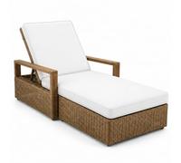 Colchoneta impermeable de espuma 50D para tumbona, para jardín, piscina y terraza, color blanco, 178 x 59 x 5 cm, ideal para relajarse y tomar el sol
