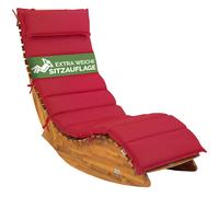 Colchoneta tumbona roja 177x58x7cm con almohada