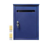 Colcolo Buzón de metal para montaje en pared, buzón de para oficina, pasillo, paquete anticaída, resistente, para exteriores, con llaves, buzón para, AZUL