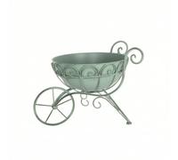 Colcolo Carrito de Soporte Macetas Porta Plantas Hierro Estilo con Rueda de Radios Estable y Diseño Compacto Adecuado para Balcón Patio Porche Sala de Estar, 复古绿小号, 小号